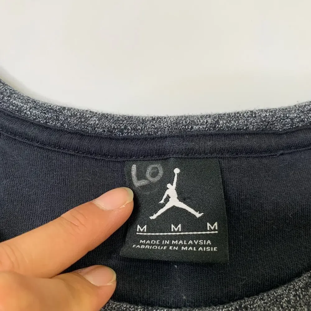 Air Jordan Sweatshirt Mens M Medium Grey Icon Fleece Crew Neck Nike Basketball